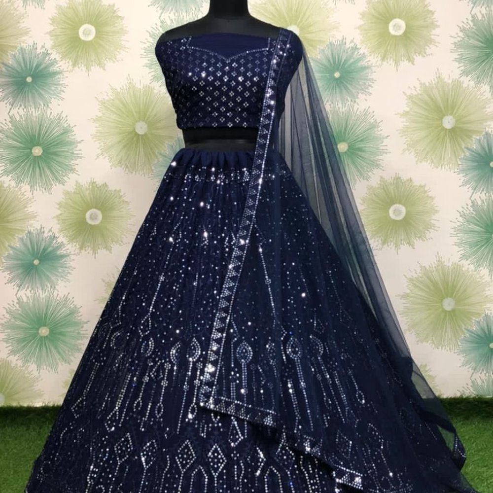 DESIGNER NEW NEW PARTY WEAR PAKISTANI BOLLYWOOD LEHENGA CHOLI INDIAN WEDDING - Picture 2 of 2